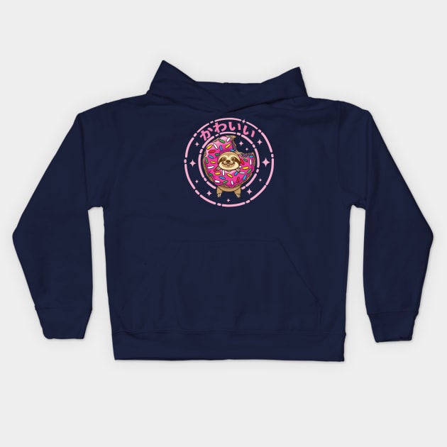 Kawaii Sloth Kids Hoodie by Plushism